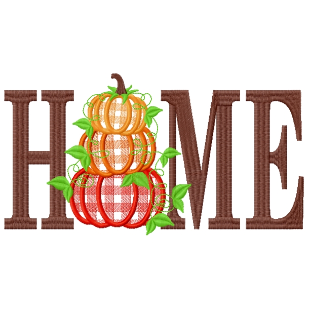 90 Thanksgiving : Stacked Pumpkins Home Applique